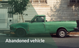 Abandoned vehicle Pothole