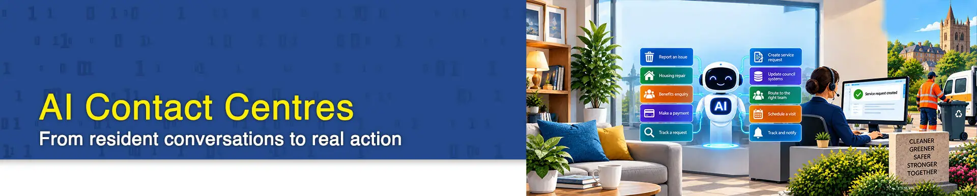 AI Contact Centres for councils: Connecting resident conversations to back-office action - Header Banner